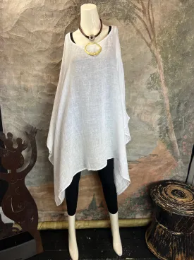 001IAV Oversized Gauze Tunic Top-White