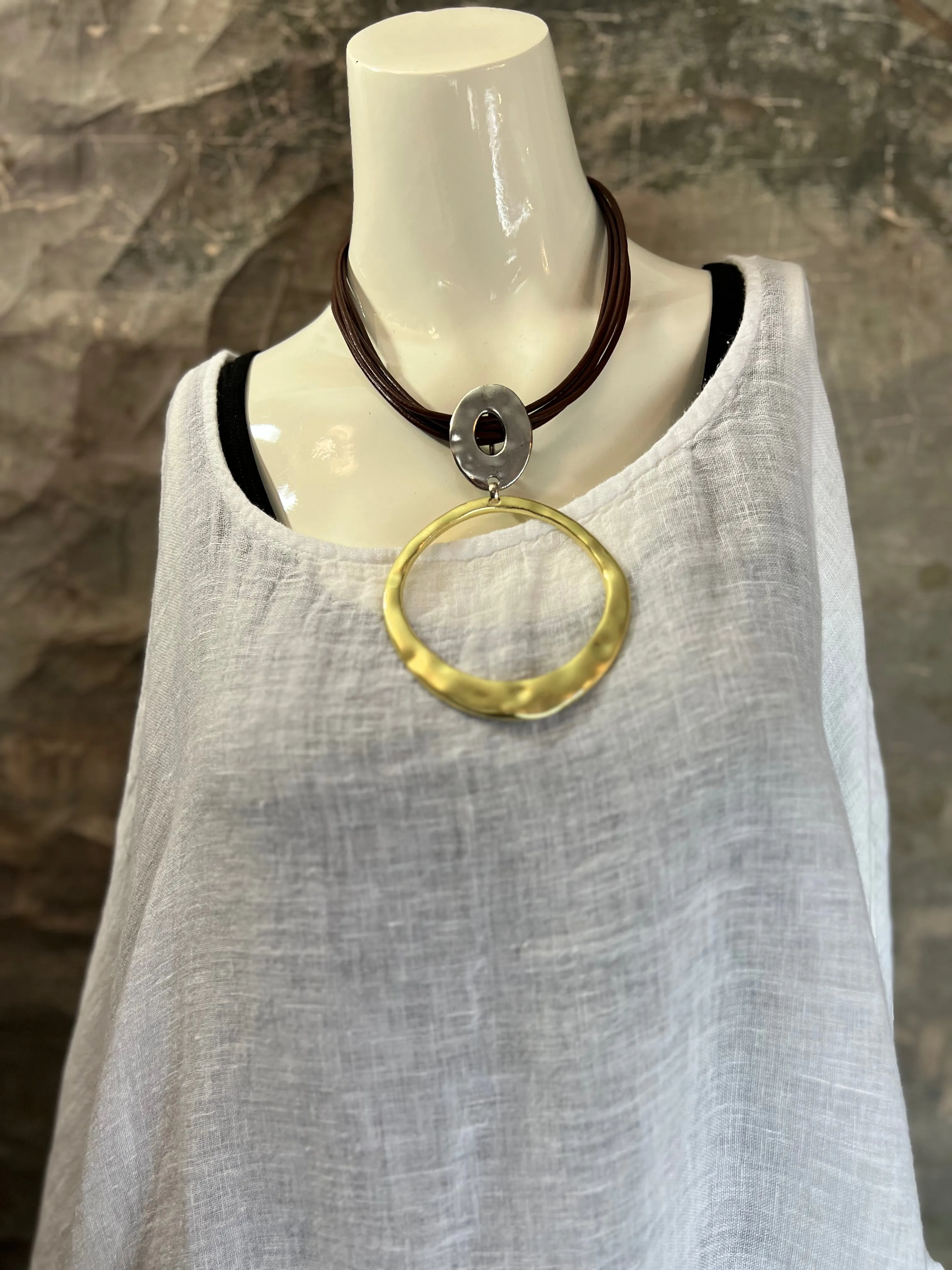 001IAV Oversized Gauze Tunic Top-White