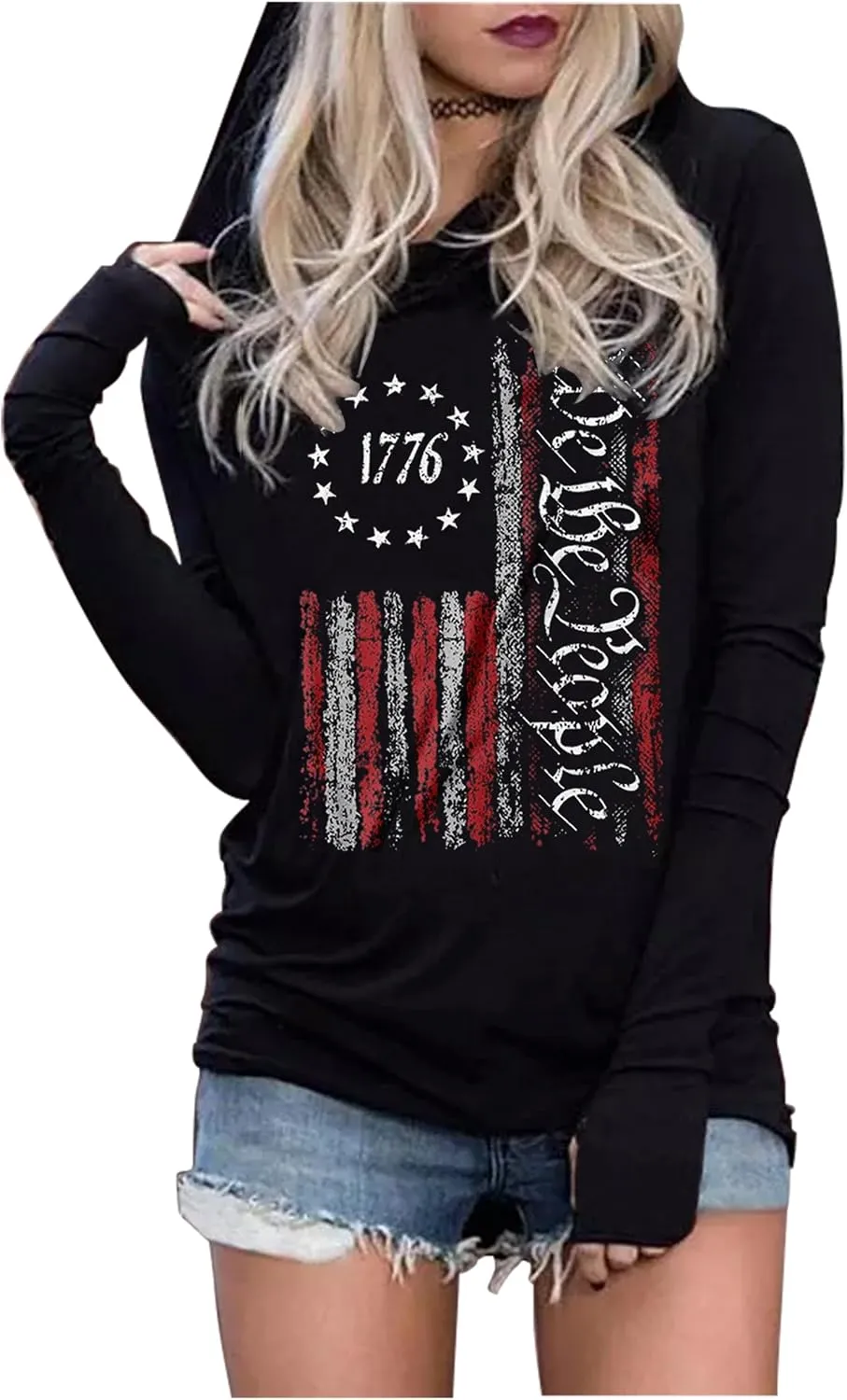 CHUNTIANRAN Hoodies T Shirts for Women Casual Western Graphic Pullover Tops Gothic Hoodies Tees Cowgirls Country Outfits