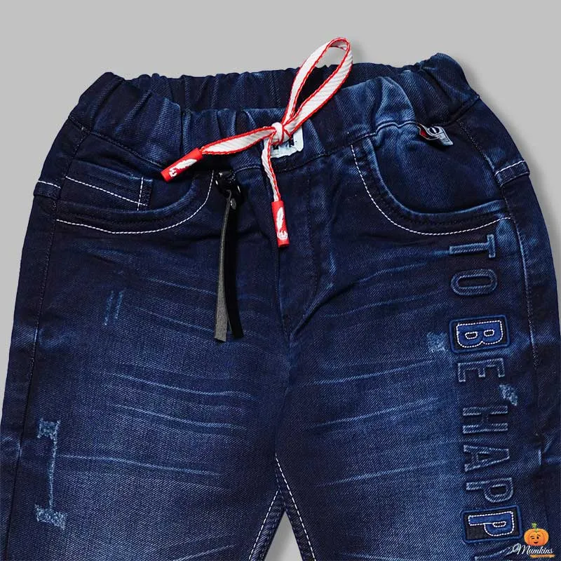 Dark Blue Ripped Jeans for Boys