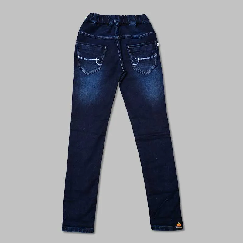 Dark Blue Ripped Jeans for Boys