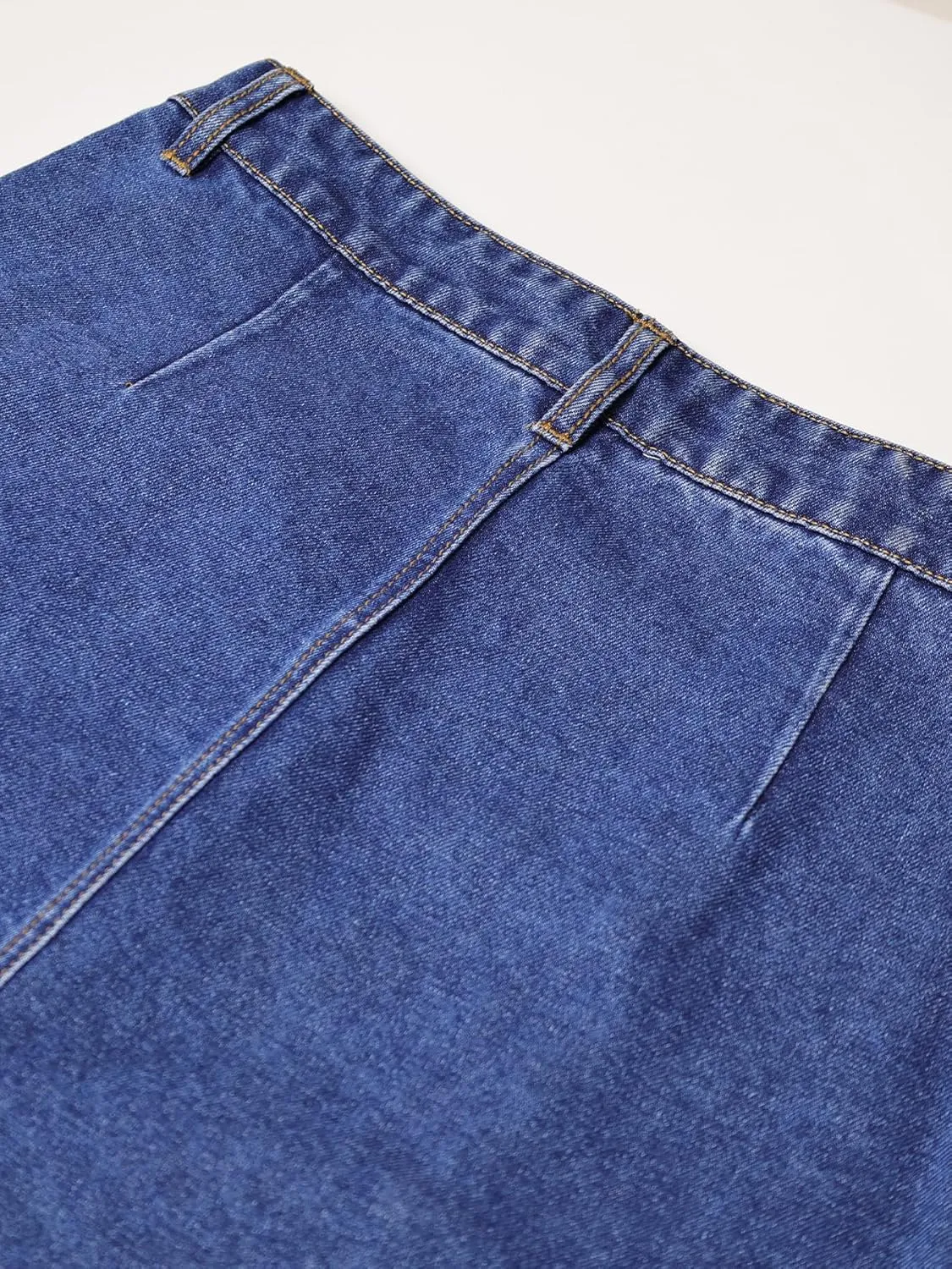 Denim Skirt with Slit, Women's Casual High Waist Split Midi Jean Skirts, Slim Fit Pencil Skirt