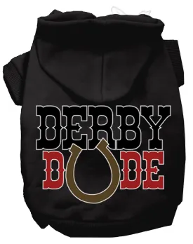 Derby Dude Screen Print Dog Hoodie Black L