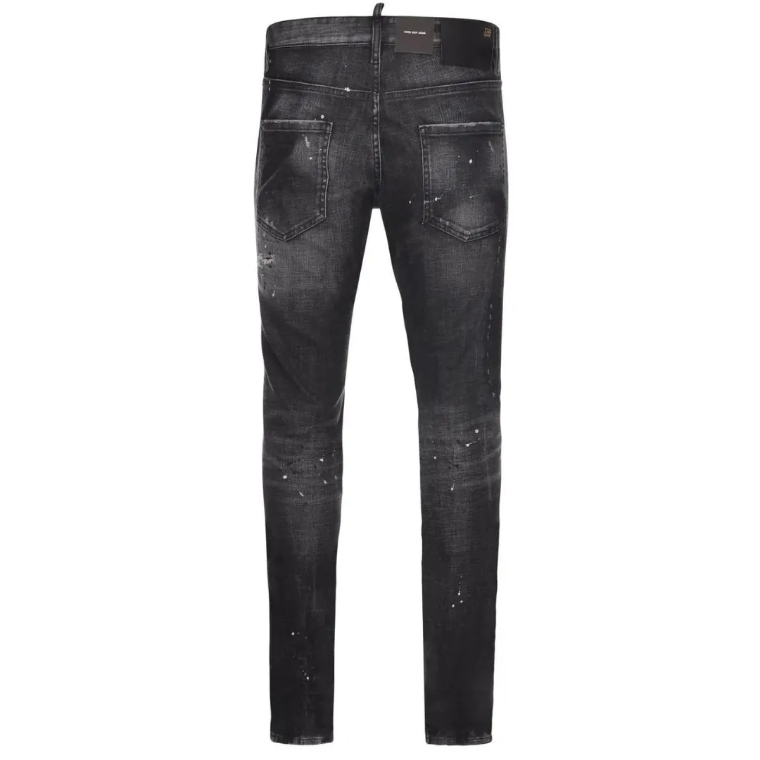 Dsquared2 Cool Guy Jean Black Ripped Wash Jeans 