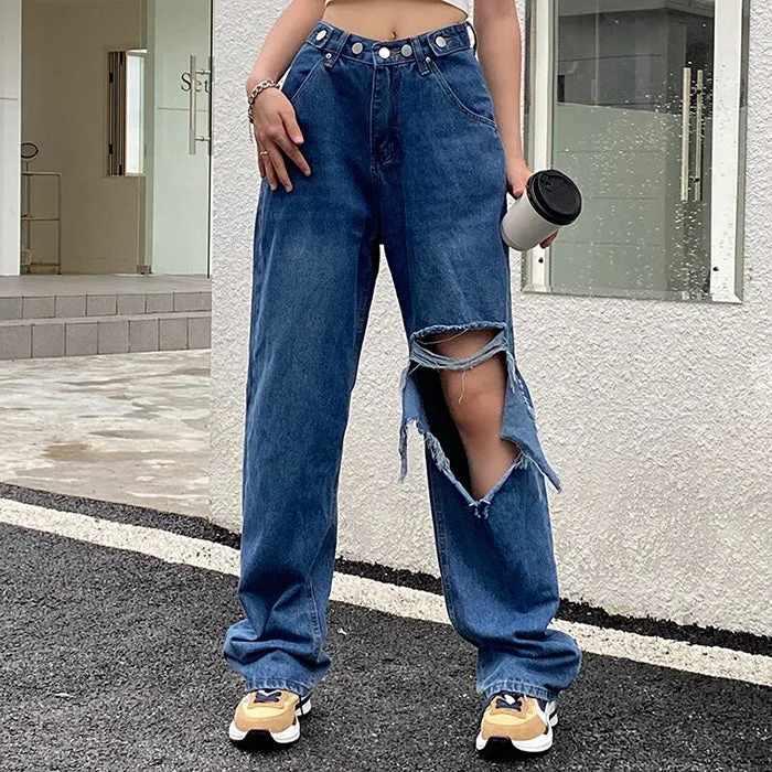 Fashionkova Ripped Baggy Jeans