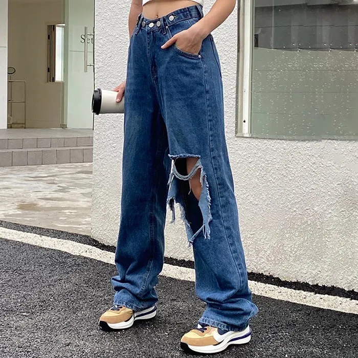 Fashionkova Ripped Baggy Jeans
