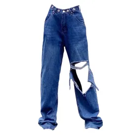 Fashionkova Ripped Baggy Jeans