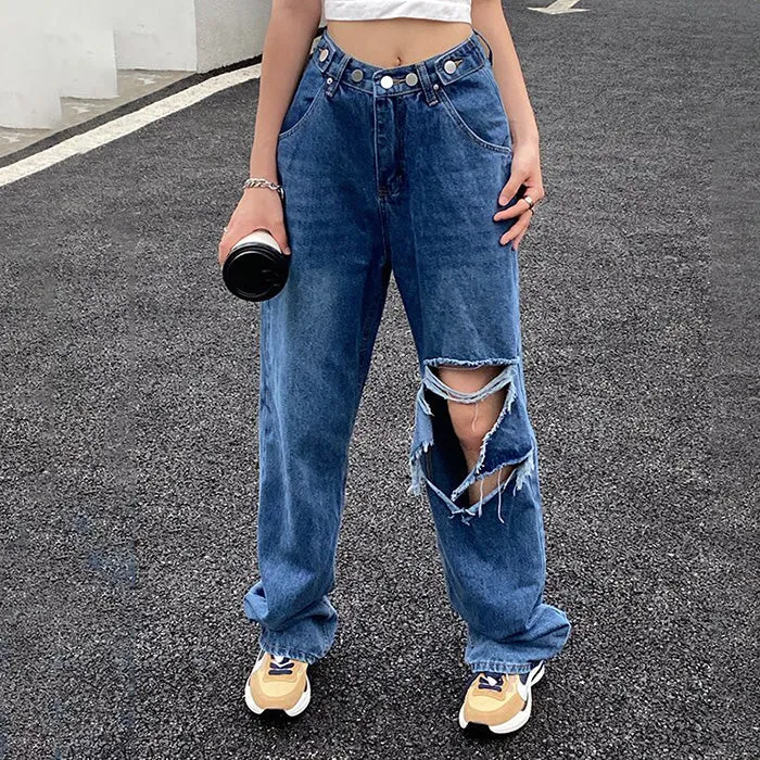 Fashionkova Ripped Baggy Jeans