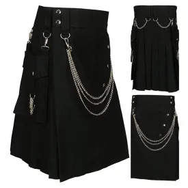 Funki Buys | Skirts | Men's Gothic Punk Pleated Pocket Kilts