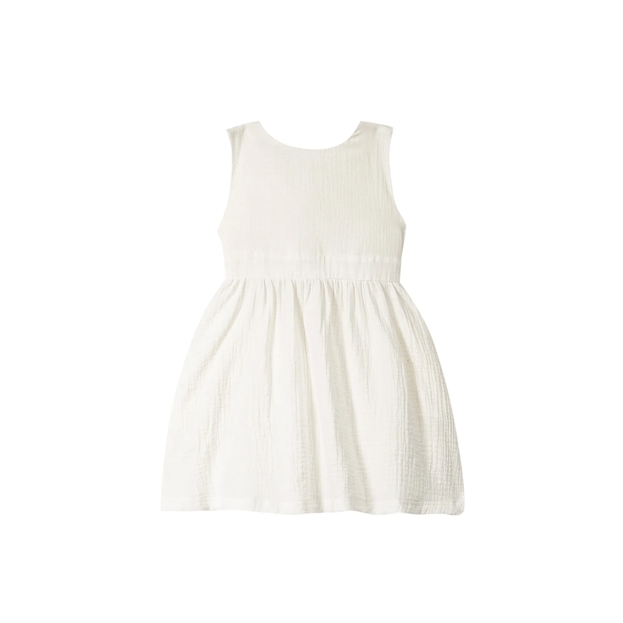 Girl Pinafore Gauze Dress - Off-White