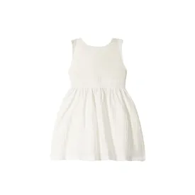 Girl Pinafore Gauze Dress - Off-White