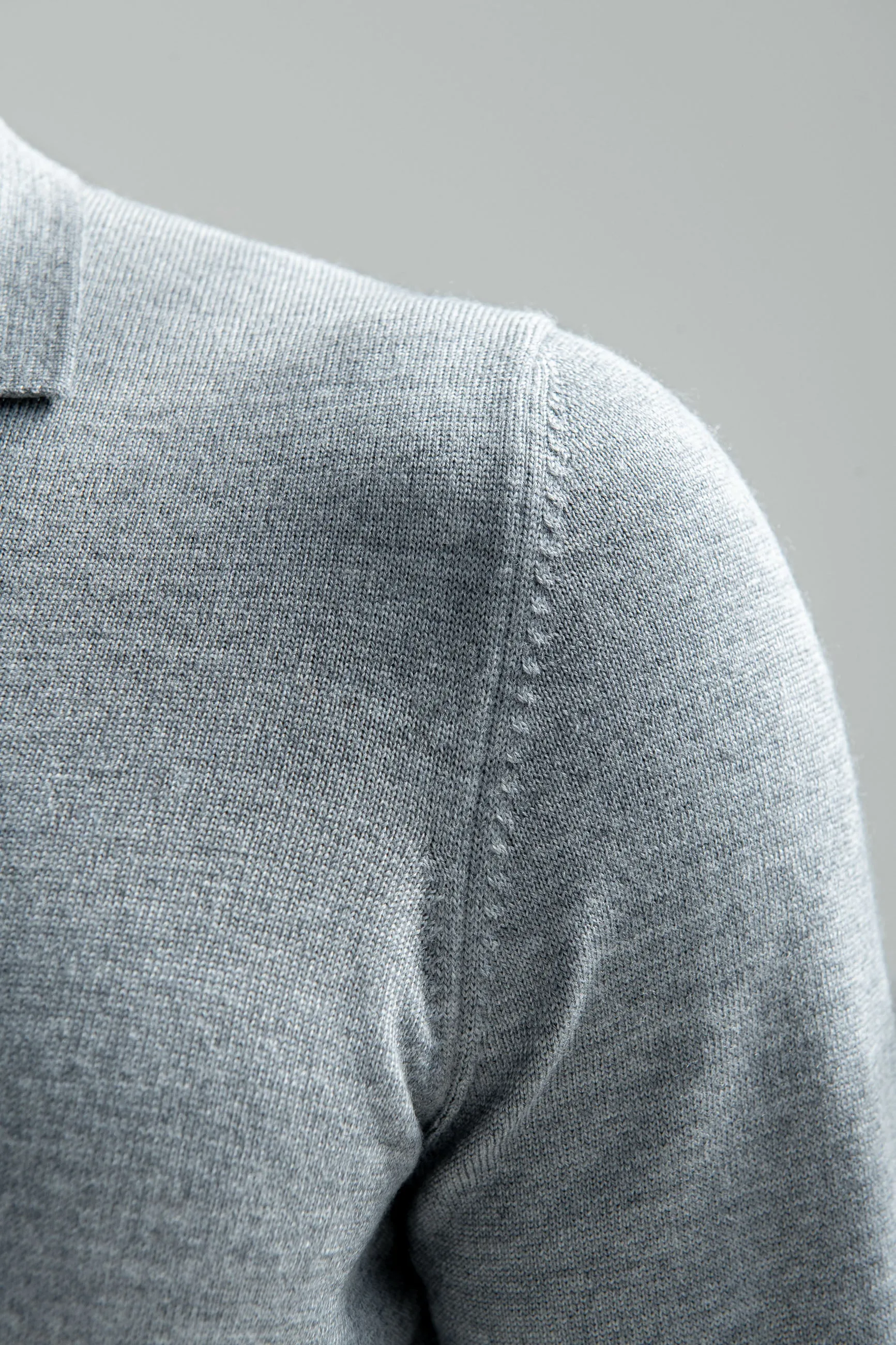 Grey Merino polo – Made in Italy