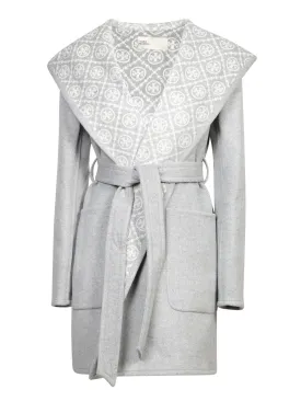 Grey Wool Hoodie Coat