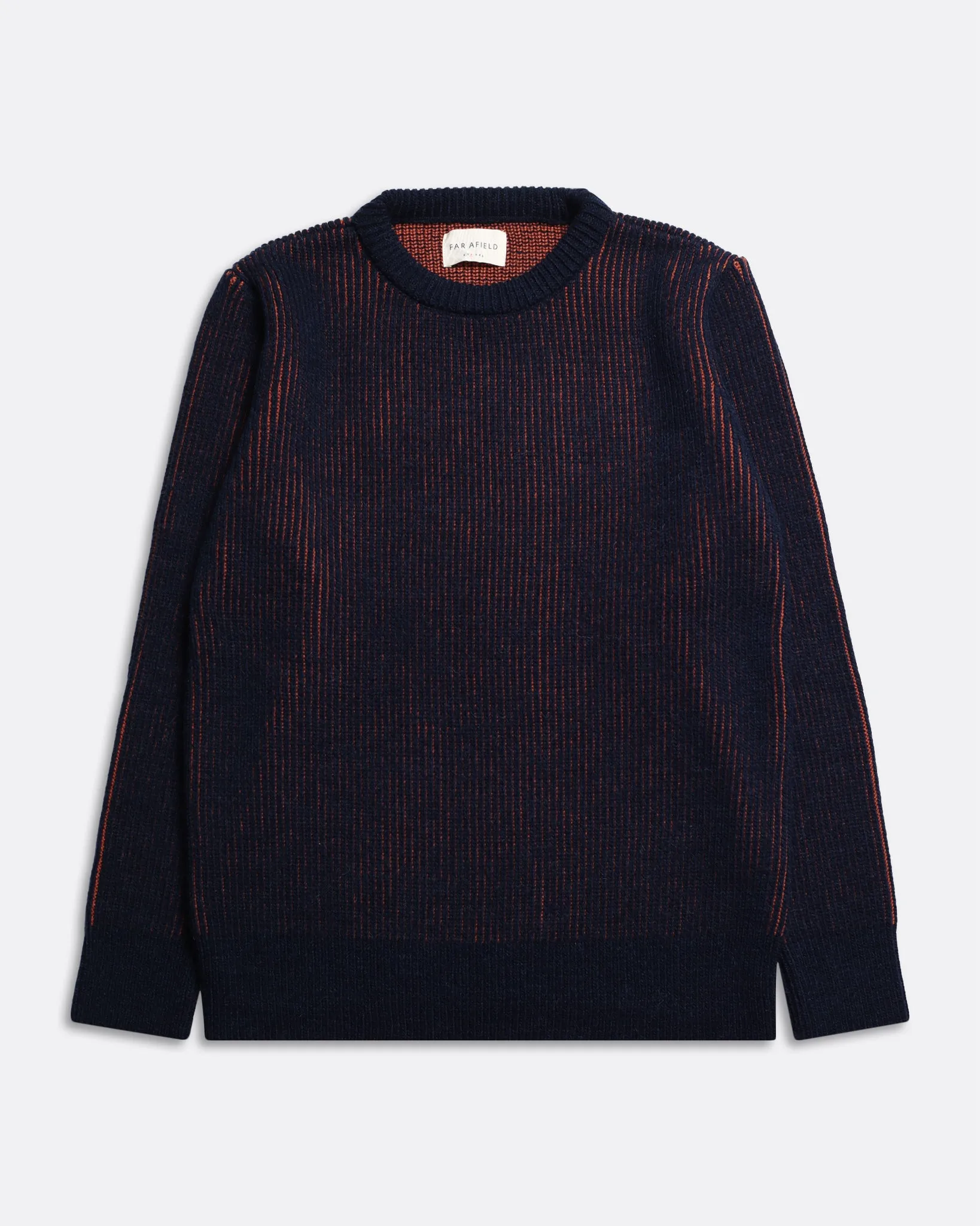 Hamish Ribbed Knit - Navy Iris / Burnt Orange