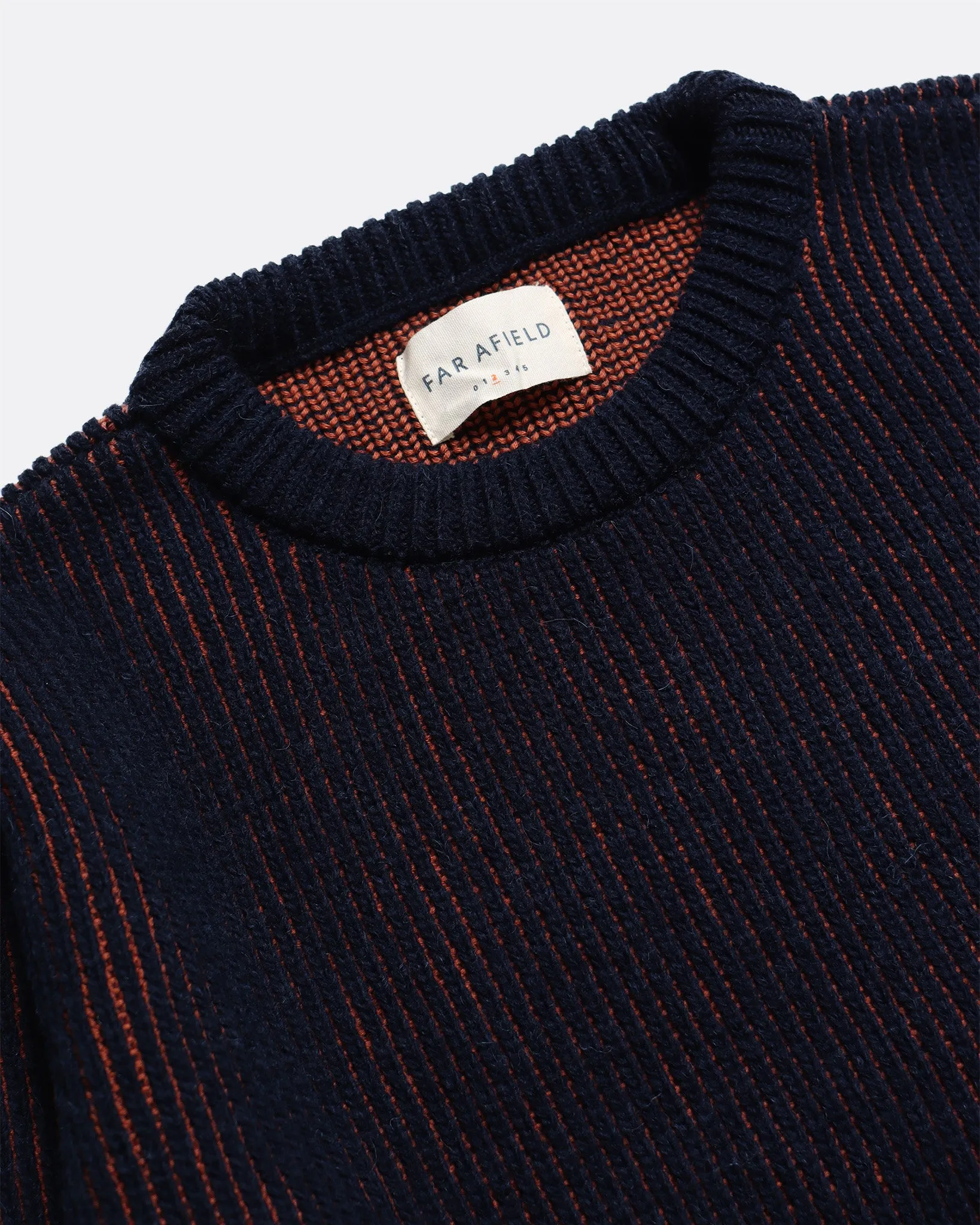 Hamish Ribbed Knit - Navy Iris / Burnt Orange