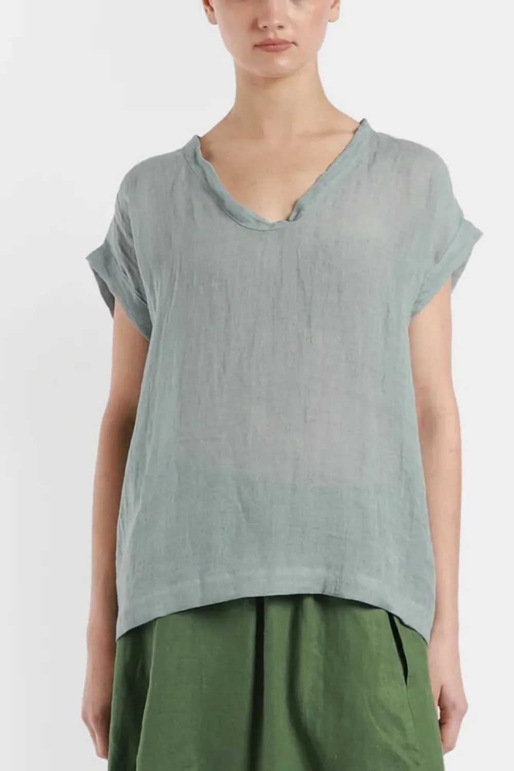 Imogen Gauze Top in Mist