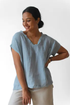 Imogen Gauze Top in Mist