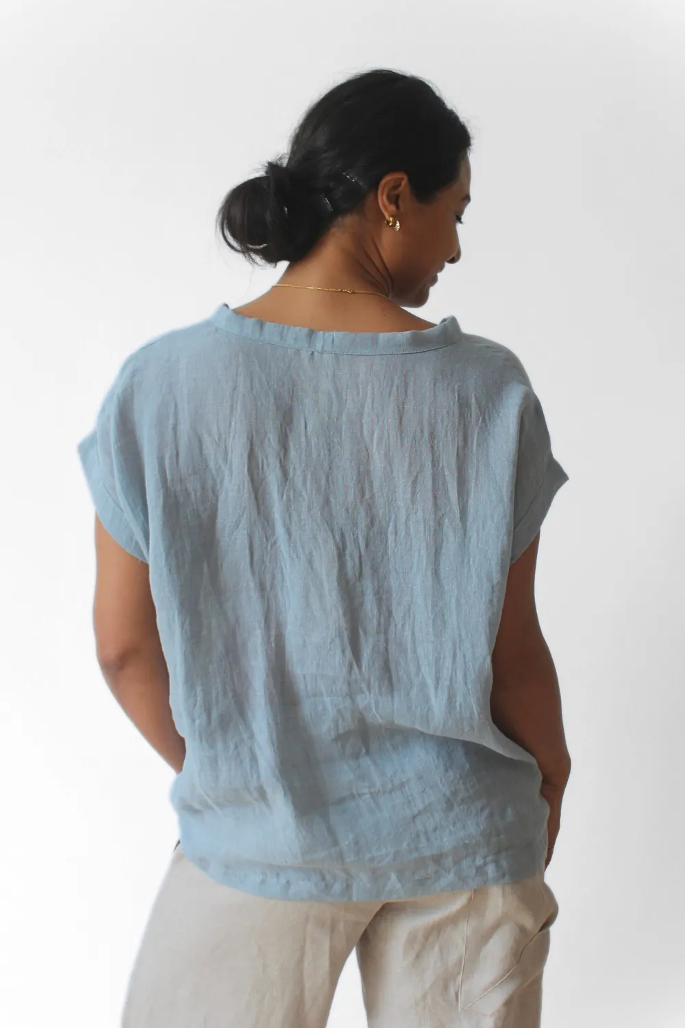 Imogen Gauze Top in Mist