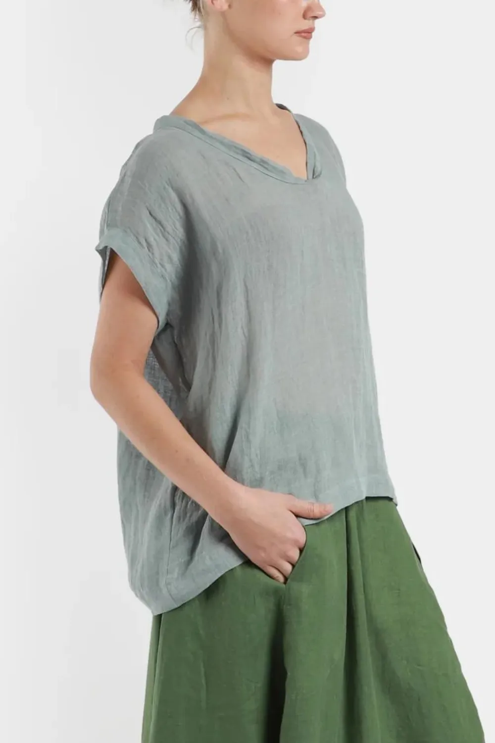 Imogen Gauze Top in Mist
