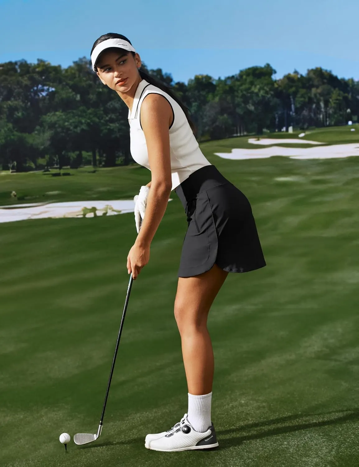 IUGA High Waist Golf Skirt Tennis Skirt with 5 Pockets Skorts for Woman Athletic Skirt for Workout Casual