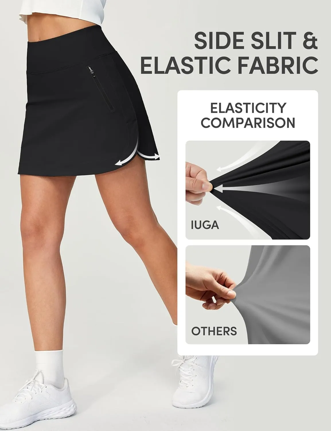 IUGA High Waist Golf Skirt Tennis Skirt with 5 Pockets Skorts for Woman Athletic Skirt for Workout Casual