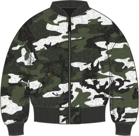 Jacket Alpha Industries MA-1 OS Revur women's jacket, black-camouflage