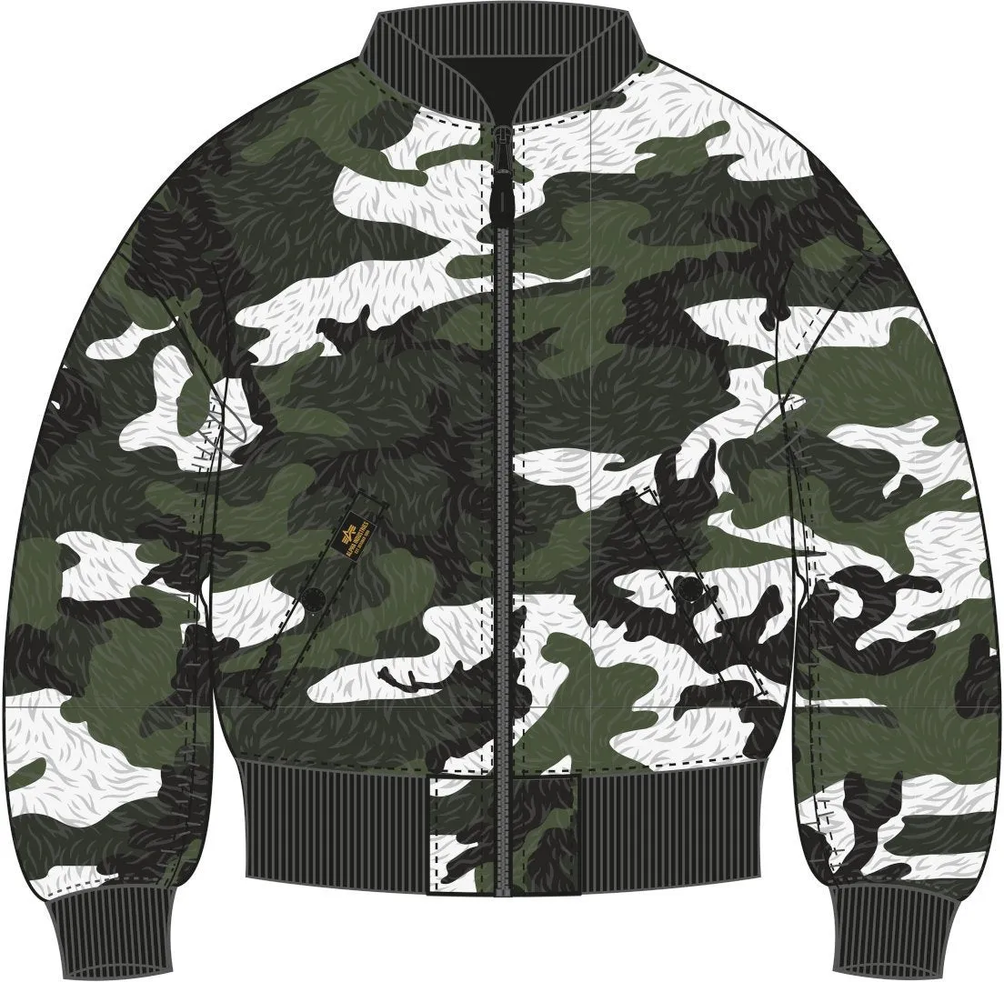 Jacket Alpha Industries MA-1 OS Revur women's jacket, black-camouflage