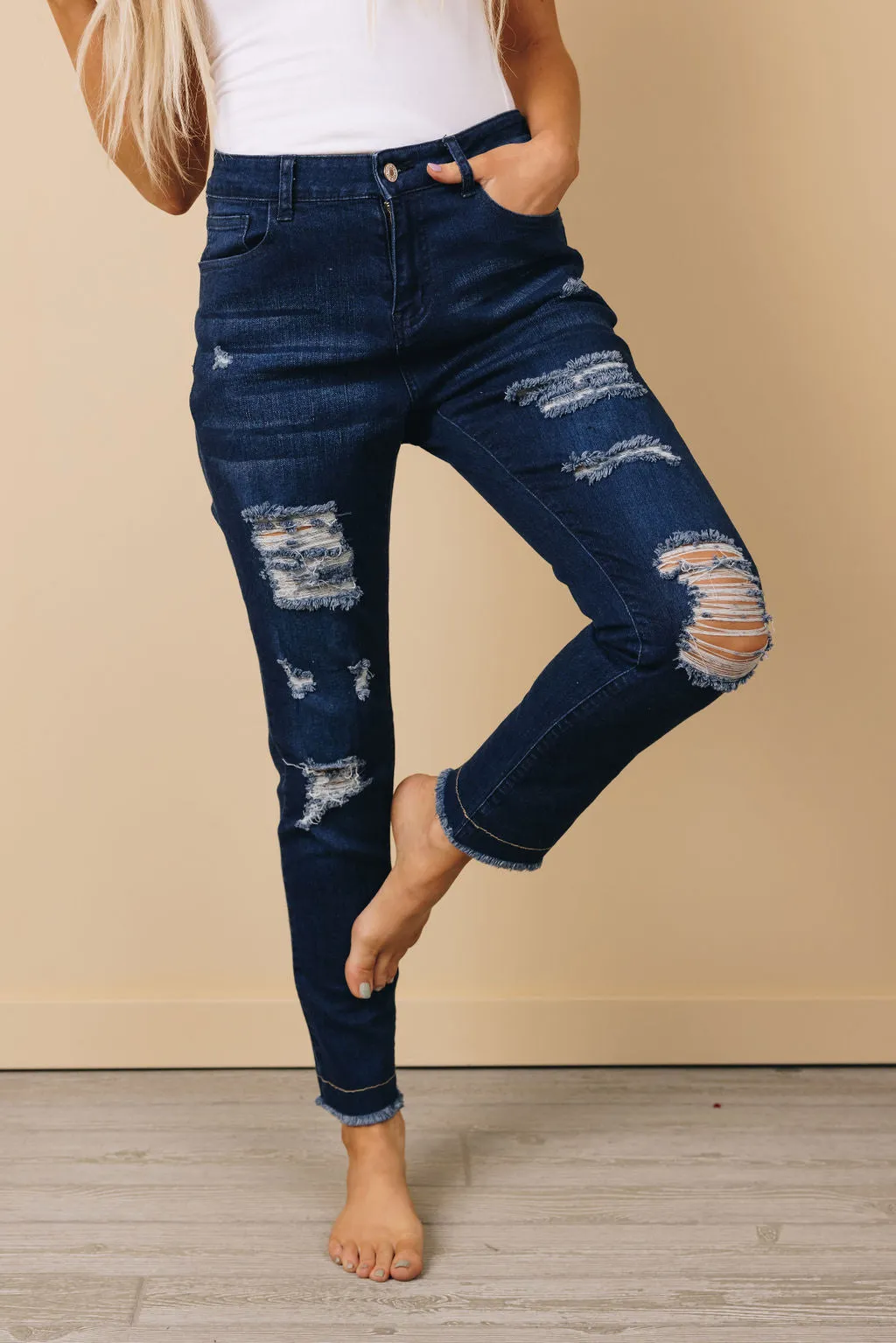 Jazzy Ripped Denim Jeans