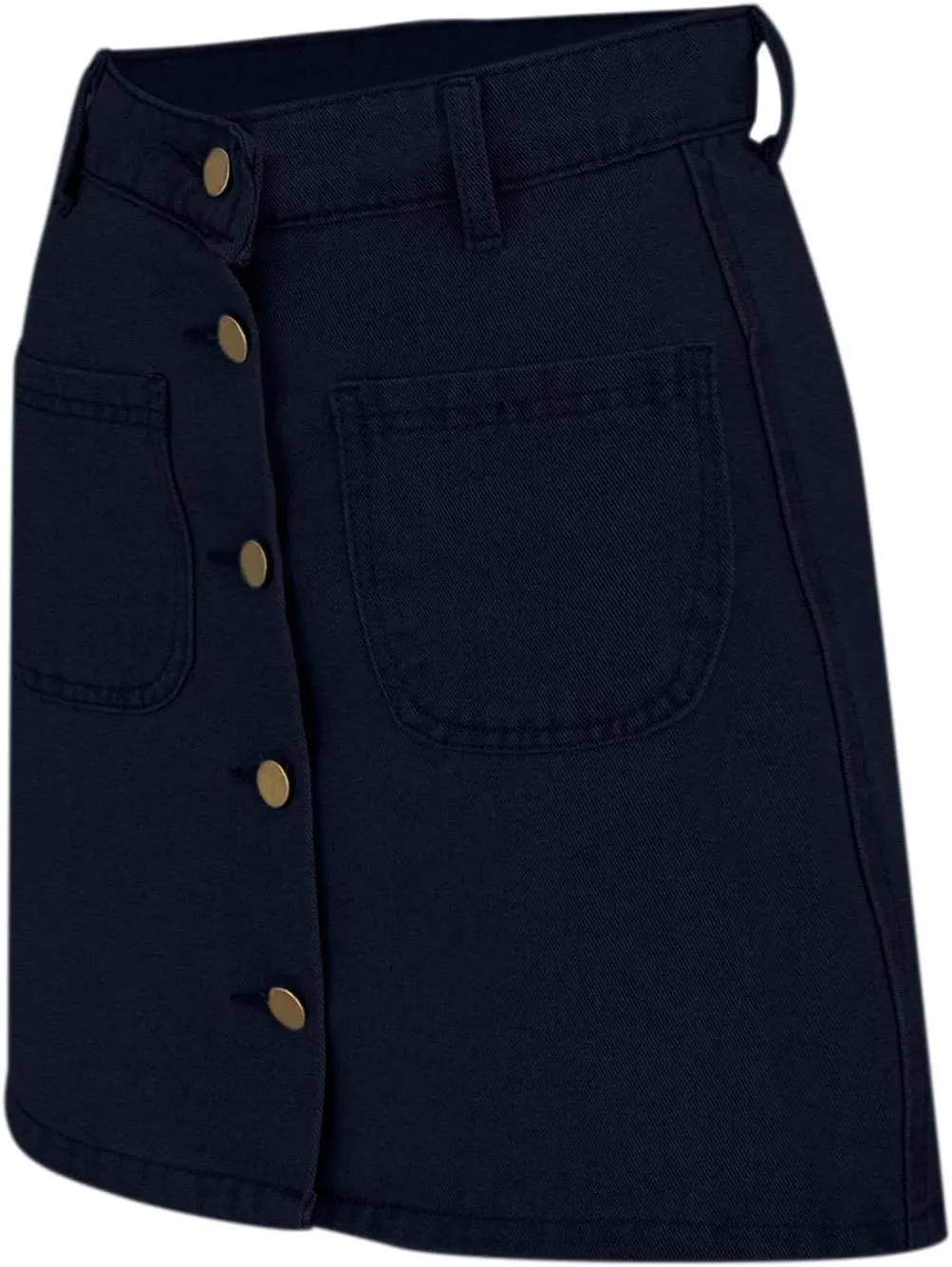 Jean Skirts for Women Denim High Waisted Trendy Stretchy Button Front Short Mini Pencil Skirt with Patch Pockets