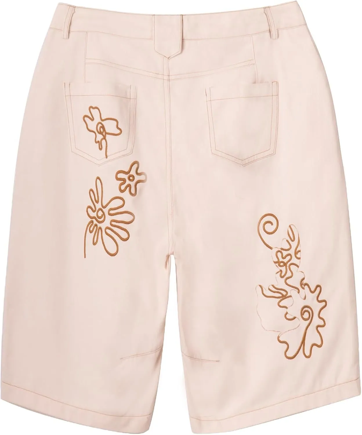 Kedera High Rise Barrel Jeans Short for Women 2025 Embroidered Denim Pants Baggy Jeans Shorts