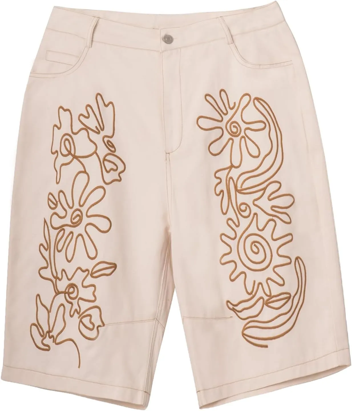 Kedera High Rise Barrel Jeans Short for Women 2025 Embroidered Denim Pants Baggy Jeans Shorts