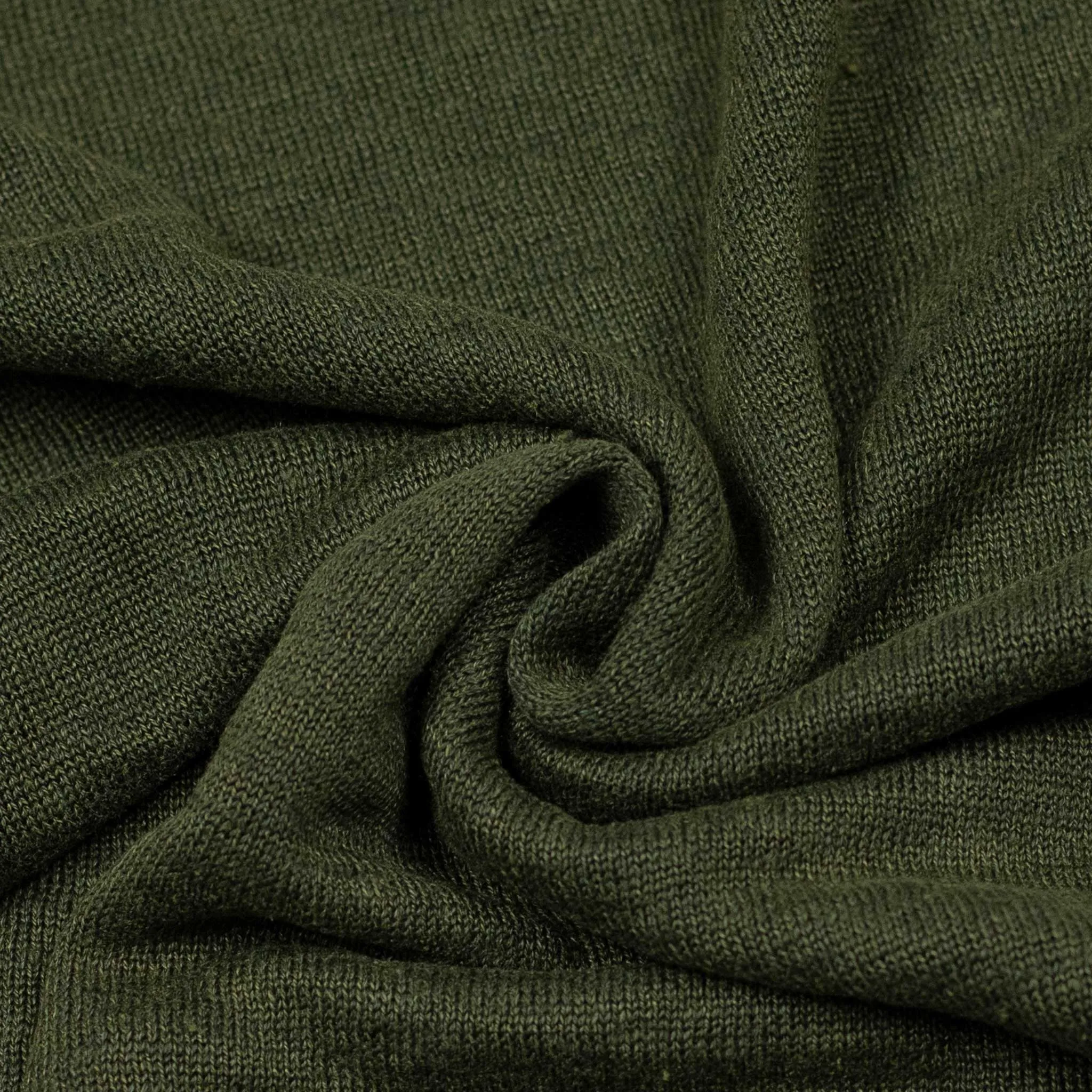 Knit short sleeve linen crew neck tee, dark green (restock)