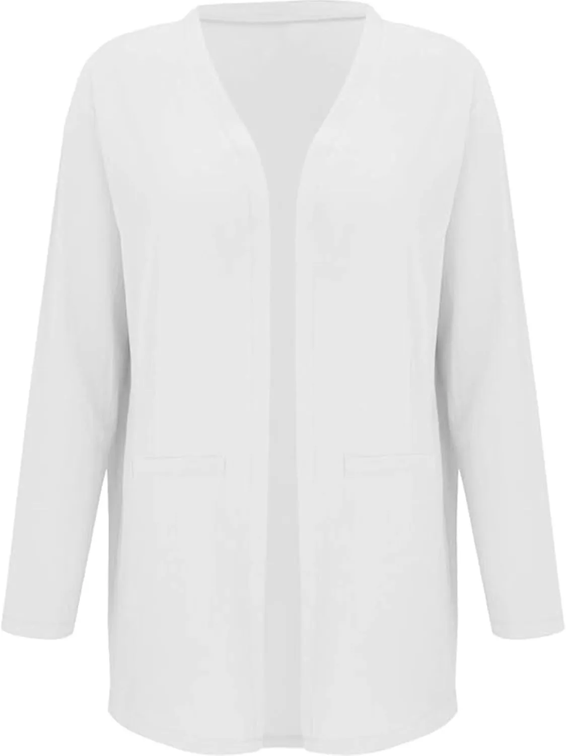Lightweight Cardigans for Women Trendy Long Sleeve V Neck Open Front Linen Shirts Causal Gauze Outfits with Pockets