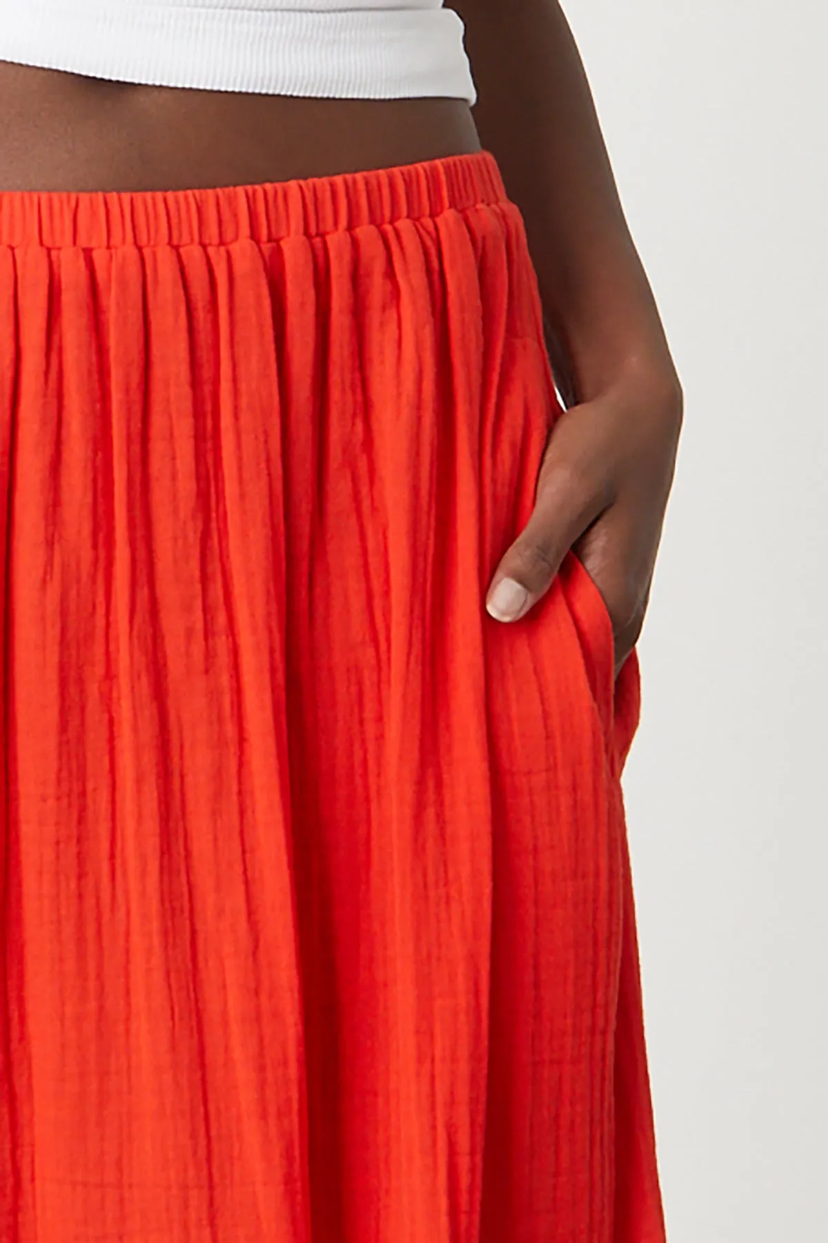 MCKENNA COTTON GAUZE TIERED SKIRT