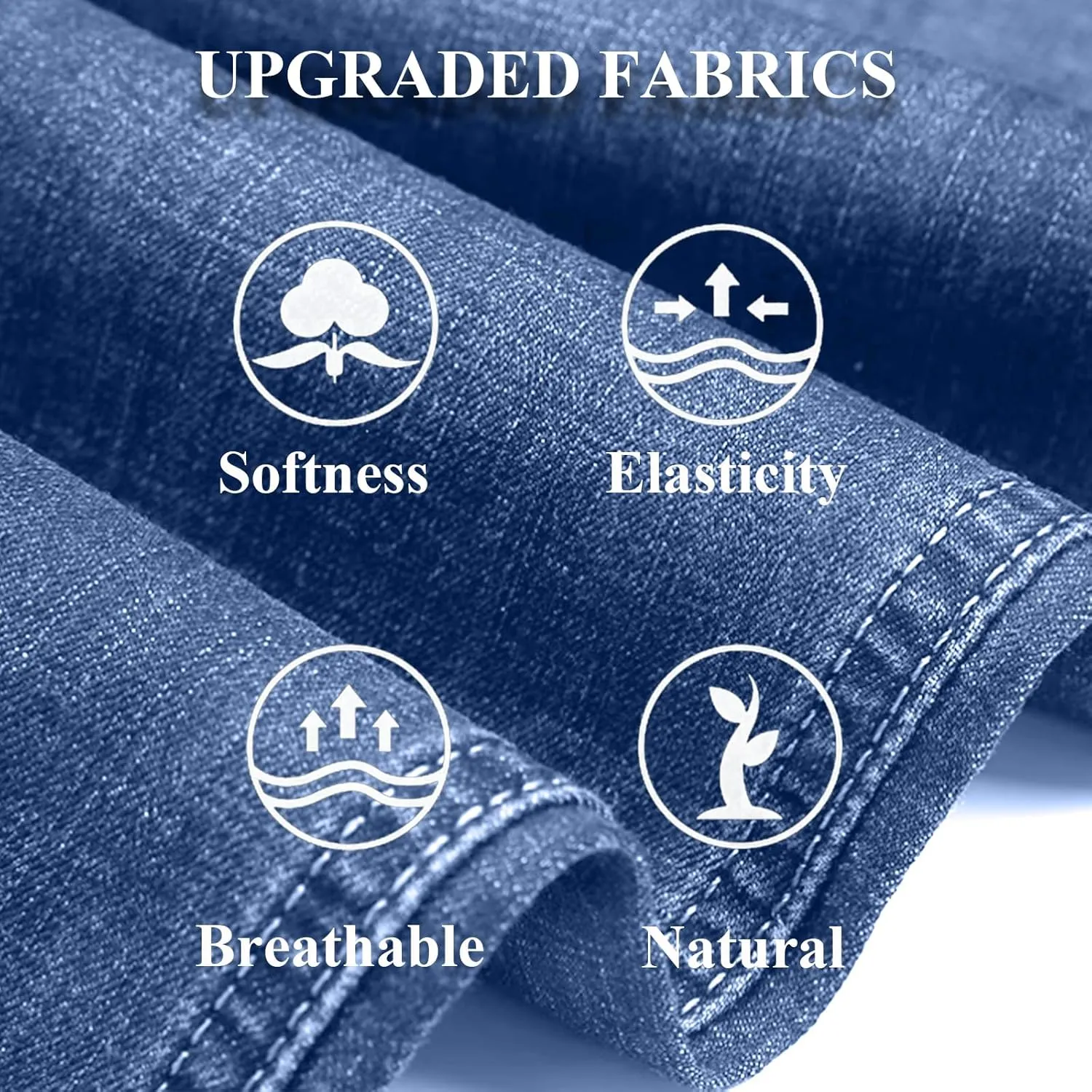 Men's Classic Jeans Relaxed Fit Jeans - Straight Leg Stretch Denim Pants with Comfort Flex Waist