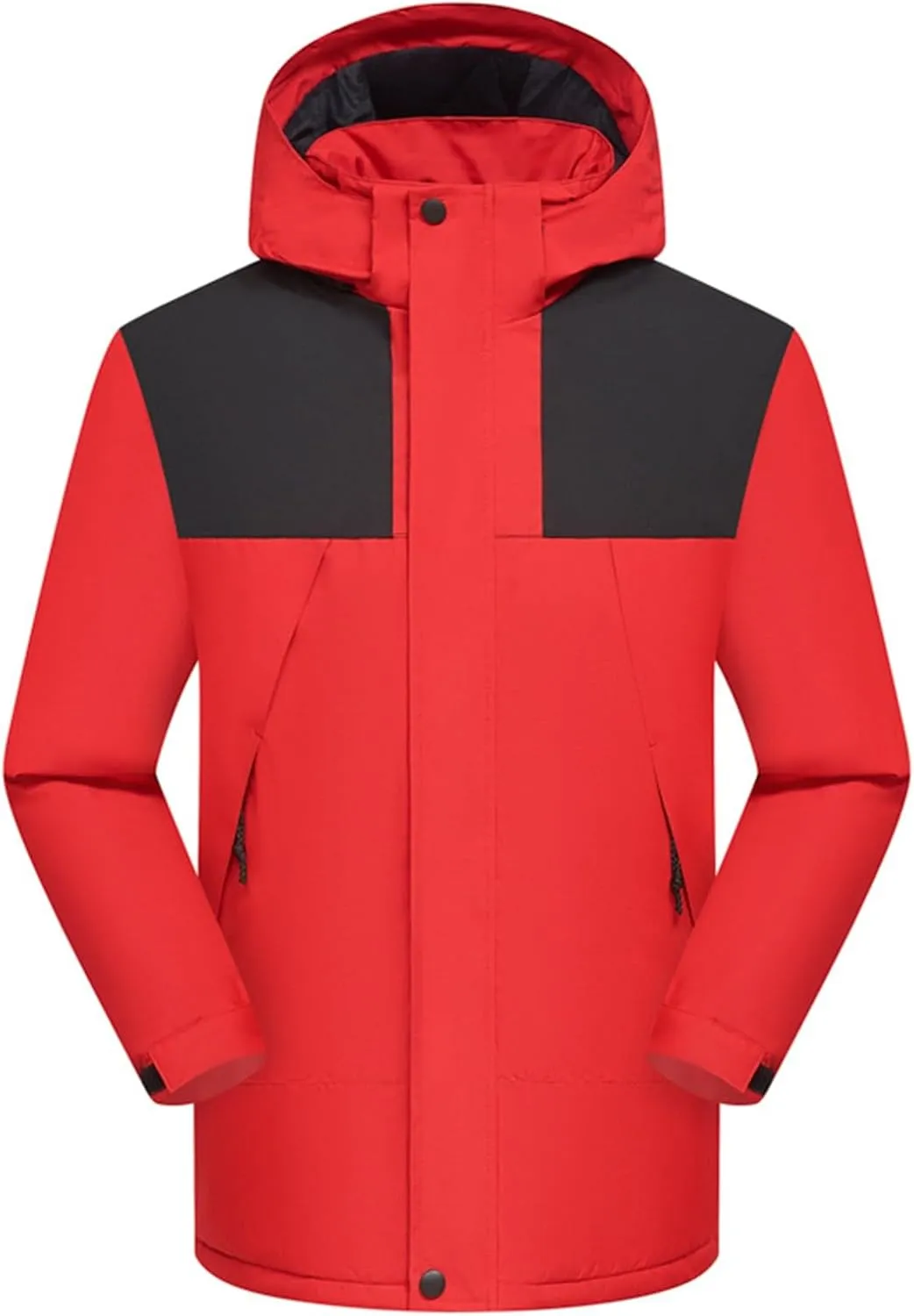 Men'S Down Jackets & Coats Zip Up With Hood Windbreaker Plain Men'S Jacket Thick Thermal Windproof Outwear