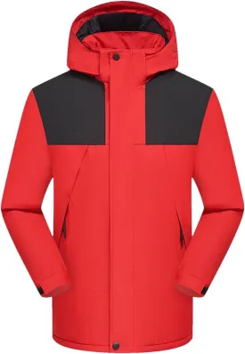 Men'S Down Jackets & Coats Zip Up With Hood Windbreaker Plain Men'S Jacket Thick Thermal Windproof Outwear
