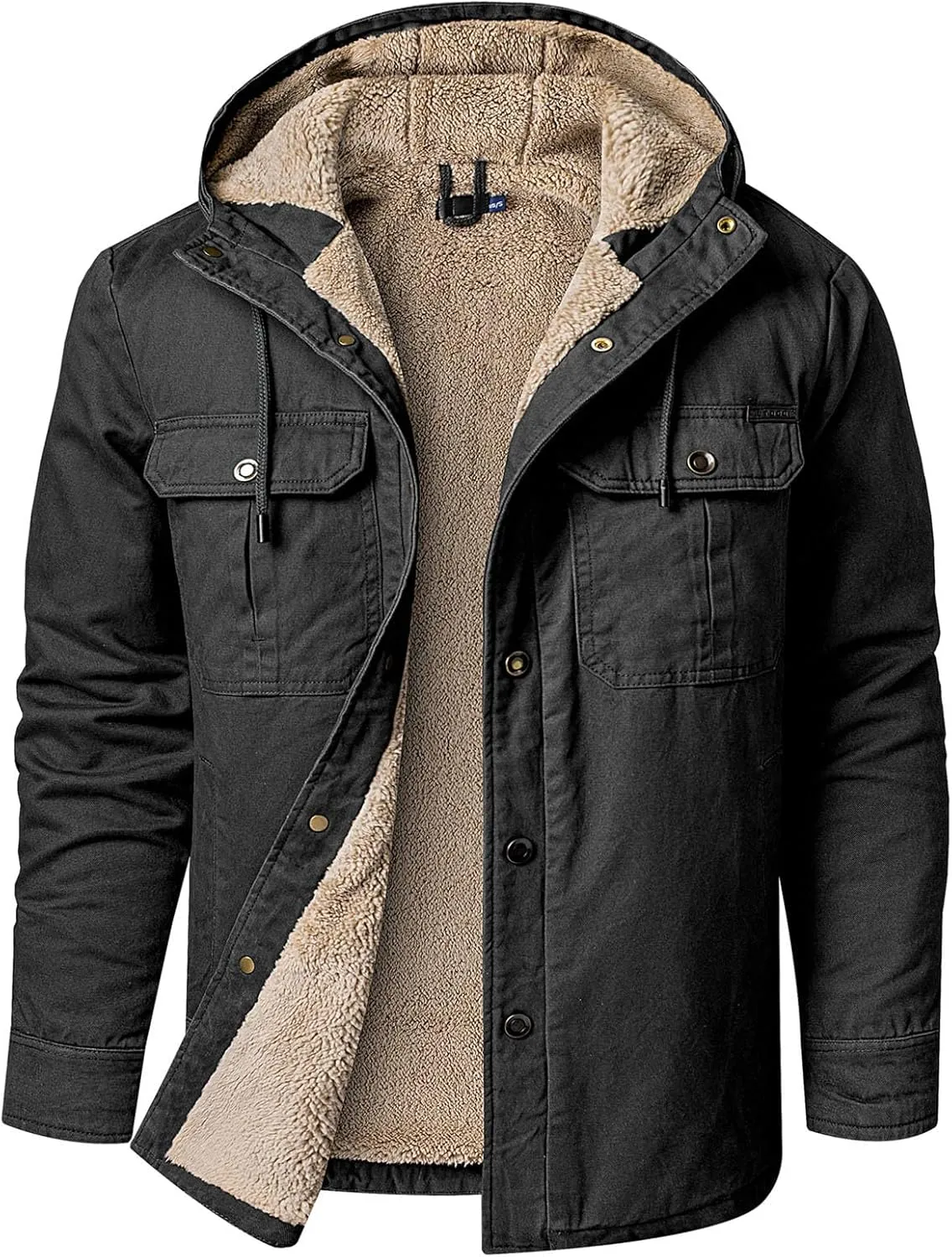Mens Windproof Jacket 2023 Winter Warm Fleece Lined Mountain Sport Coats for Men Hooded Windbreaker Jackets Outdoor Overcoat