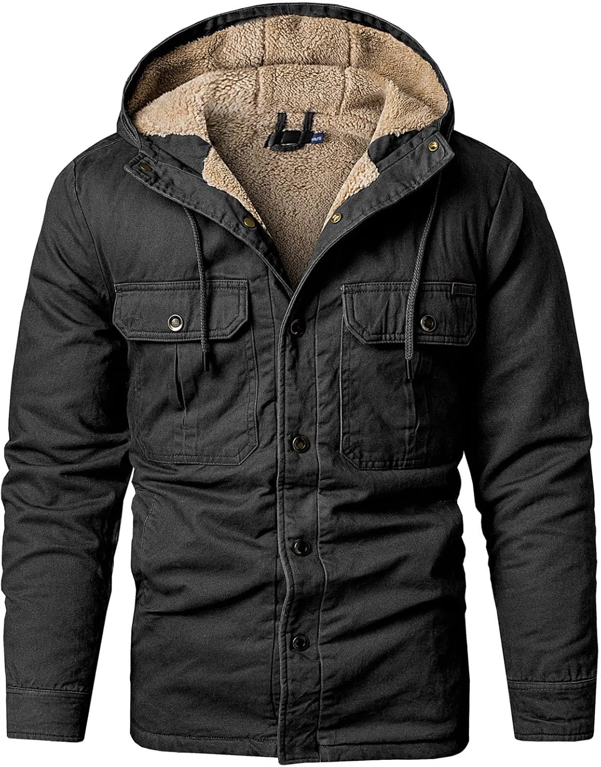 Mens Windproof Jacket 2023 Winter Warm Fleece Lined Mountain Sport Coats for Men Hooded Windbreaker Jackets Outdoor Overcoat