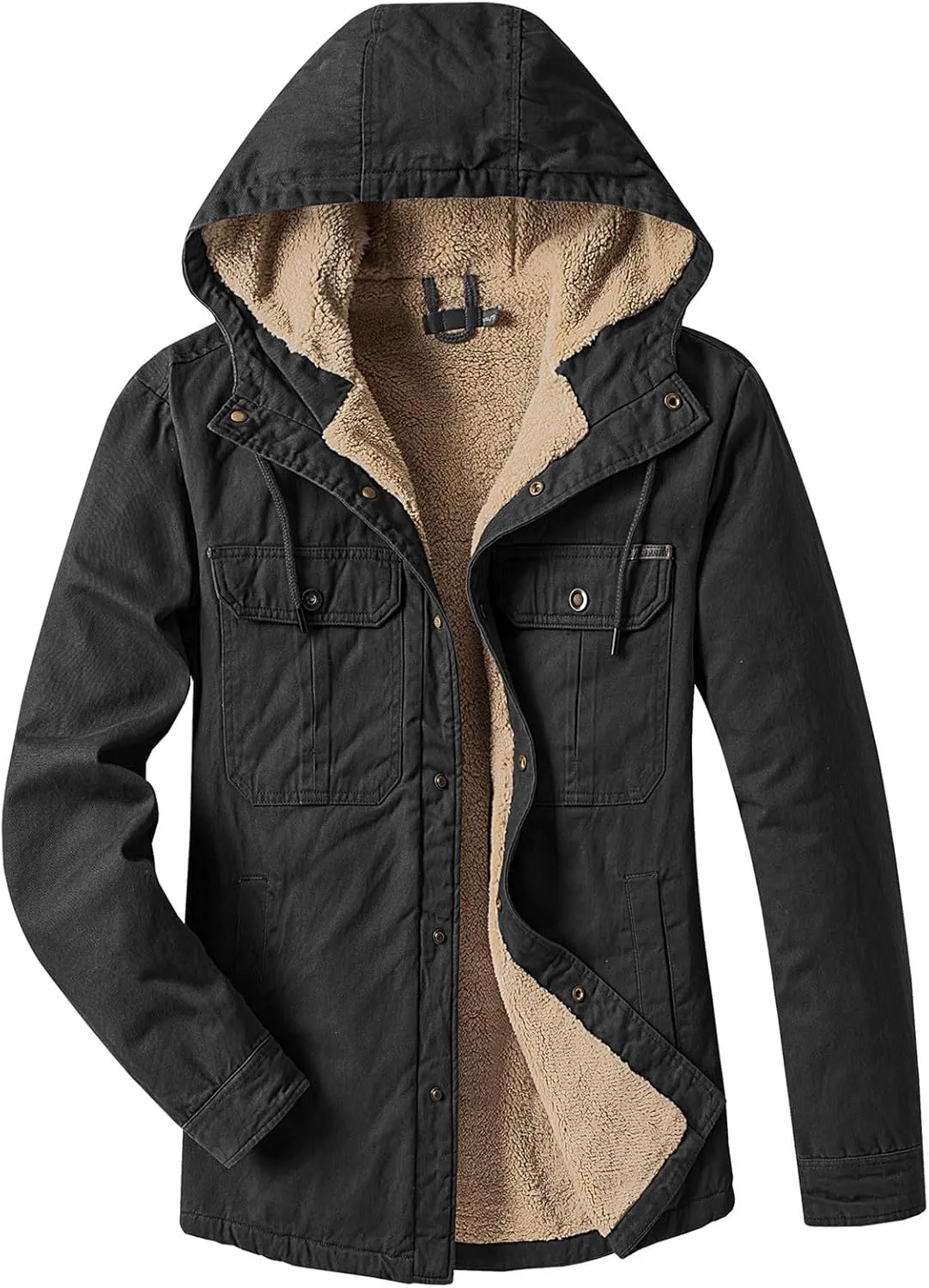 Mens Windproof Jacket 2023 Winter Warm Fleece Lined Mountain Sport Coats for Men Hooded Windbreaker Jackets Outdoor Overcoat
