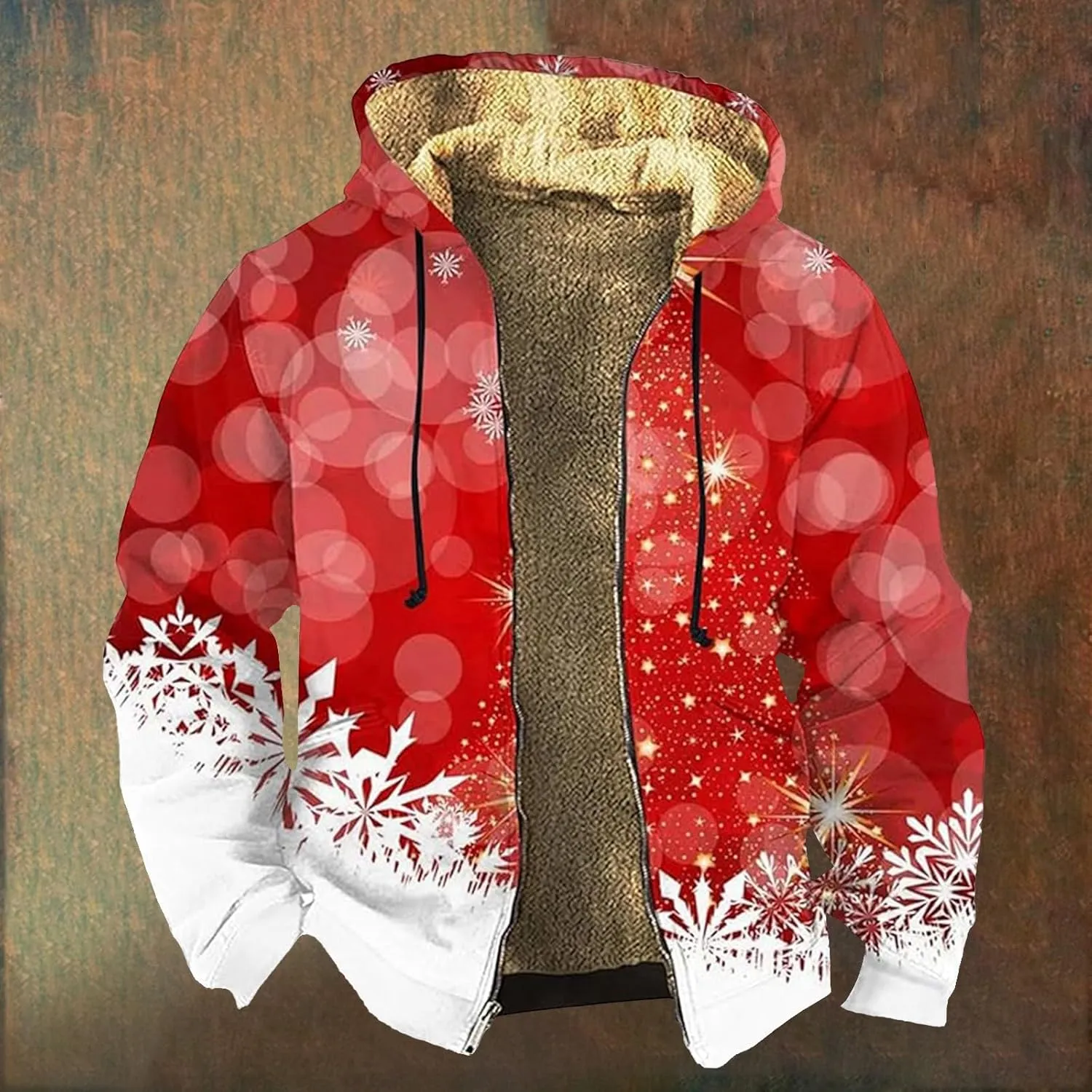 Mens Winter Coats Warm Jacket with Hood Pocket Western Cowboy 3D Printed Hooded Puffy Hooded Insulated Thicken