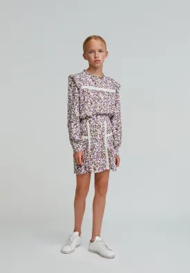 MINI SKIRT WITH PINTUCKS AND LACE