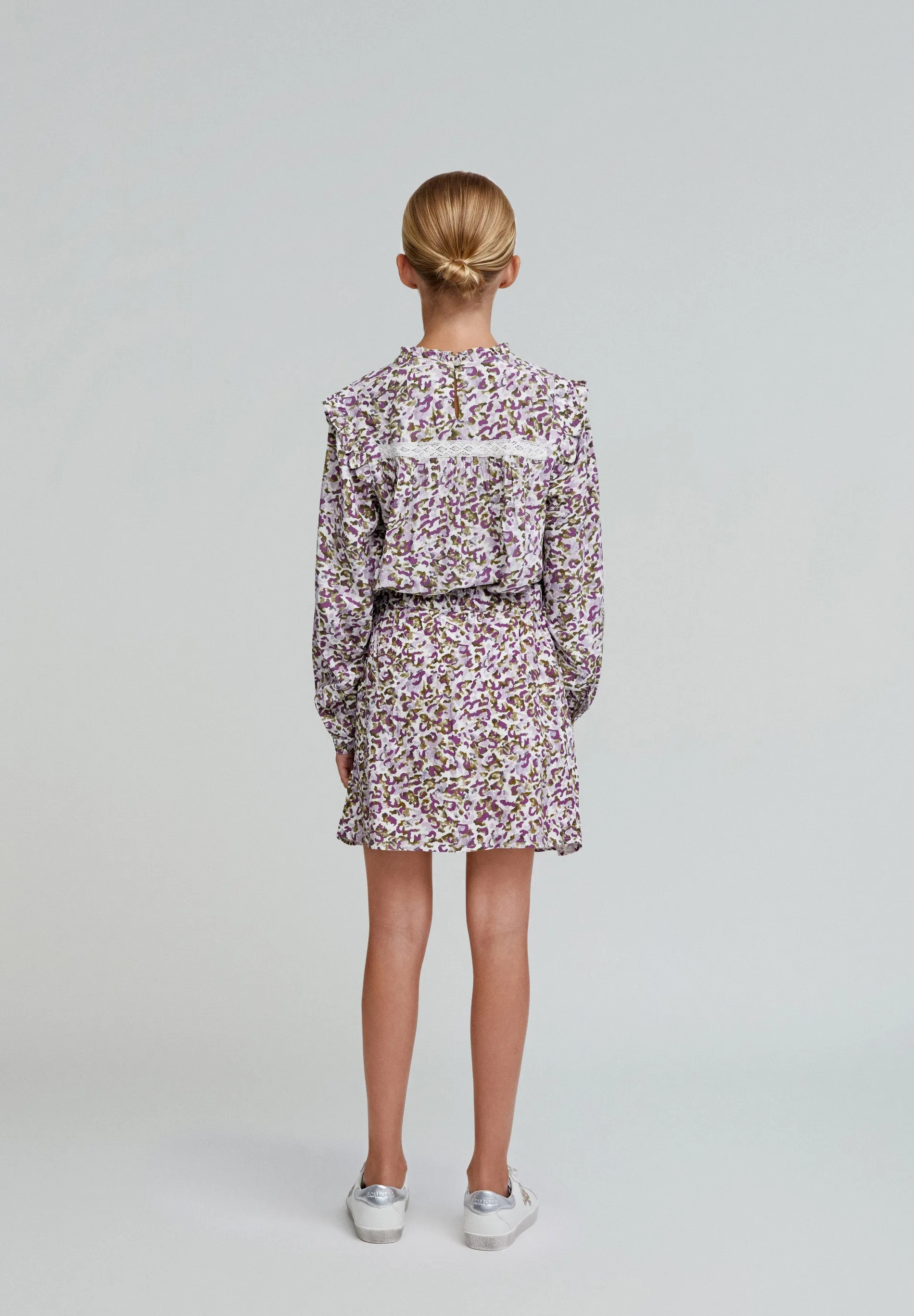 MINI SKIRT WITH PINTUCKS AND LACE