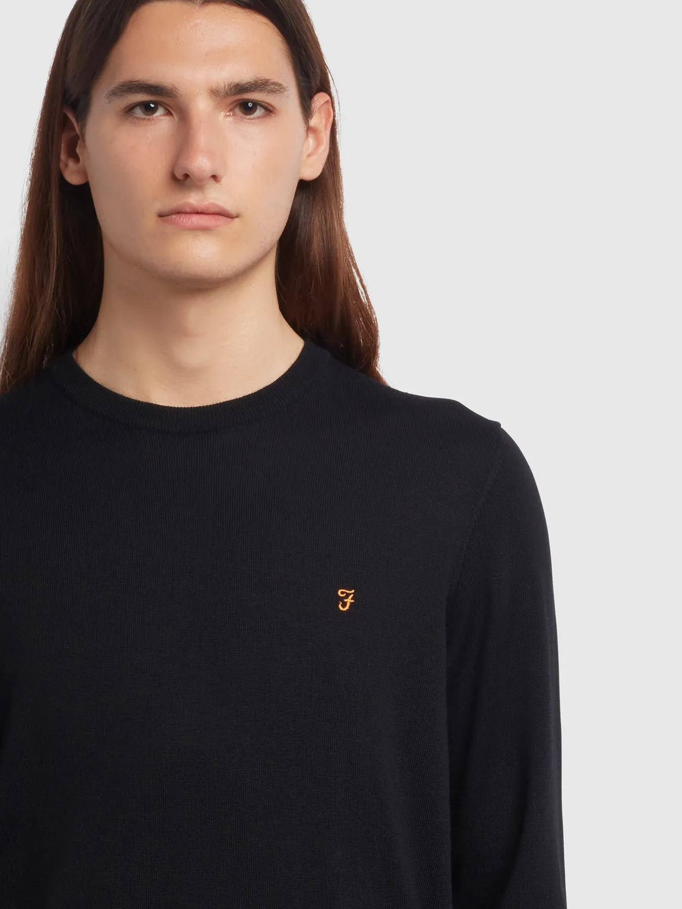 Mullen Merino Wool Crew Neck Sweater In Black