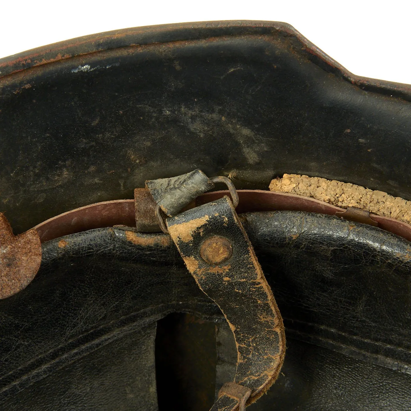 Original German WWII Battle Damaged M34 Square Dip NSDAP Civic Police Steel Helmet