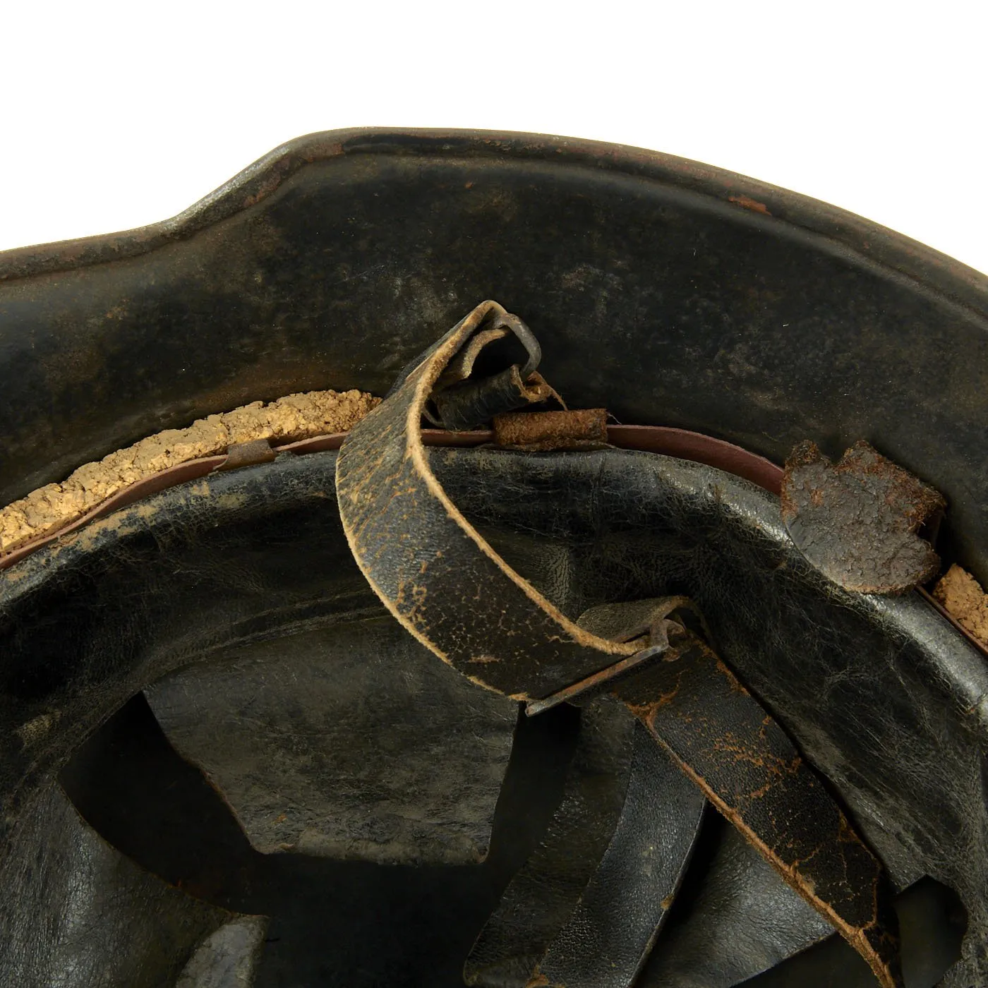 Original German WWII Battle Damaged M34 Square Dip NSDAP Civic Police Steel Helmet
