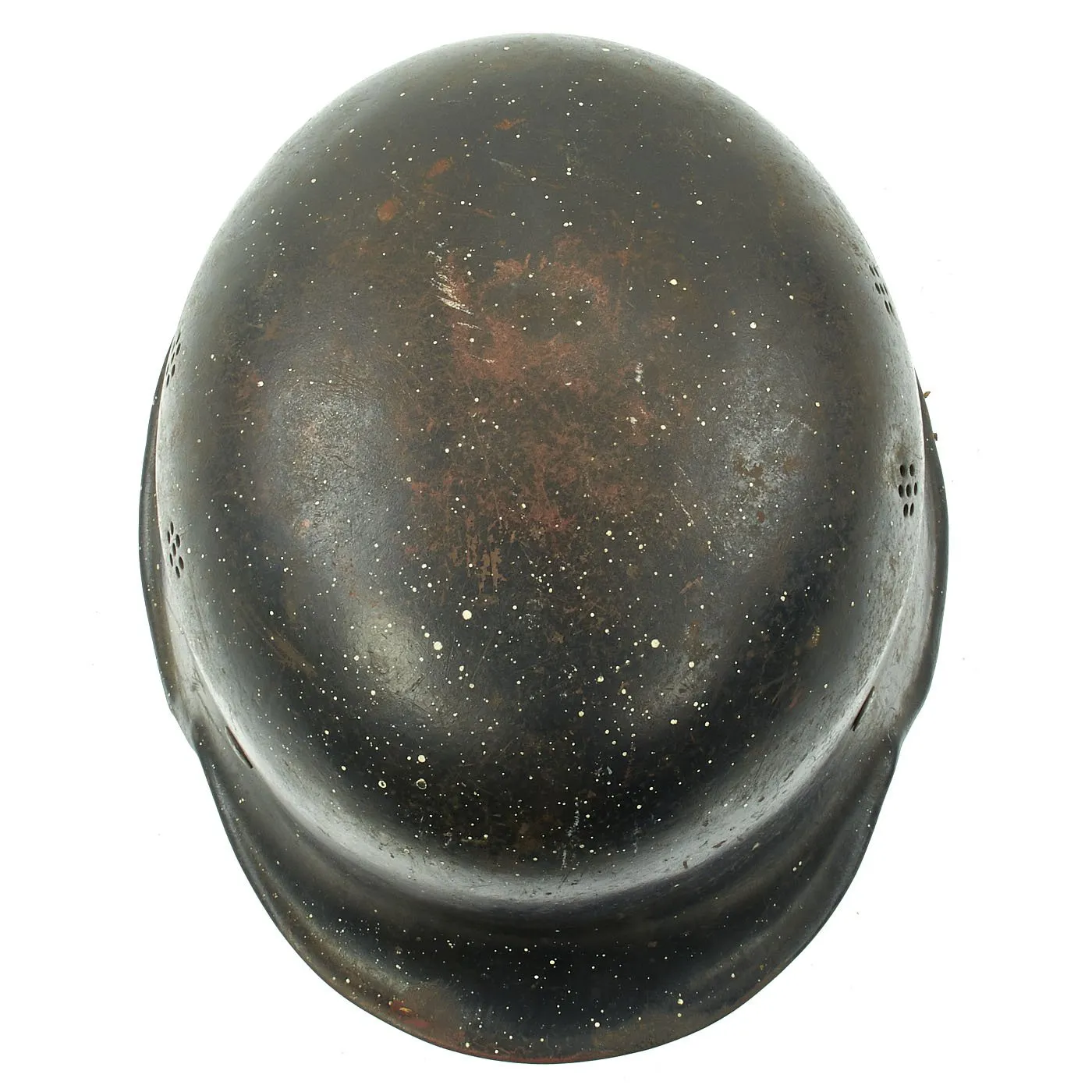 Original German WWII Battle Damaged M34 Square Dip NSDAP Civic Police Steel Helmet
