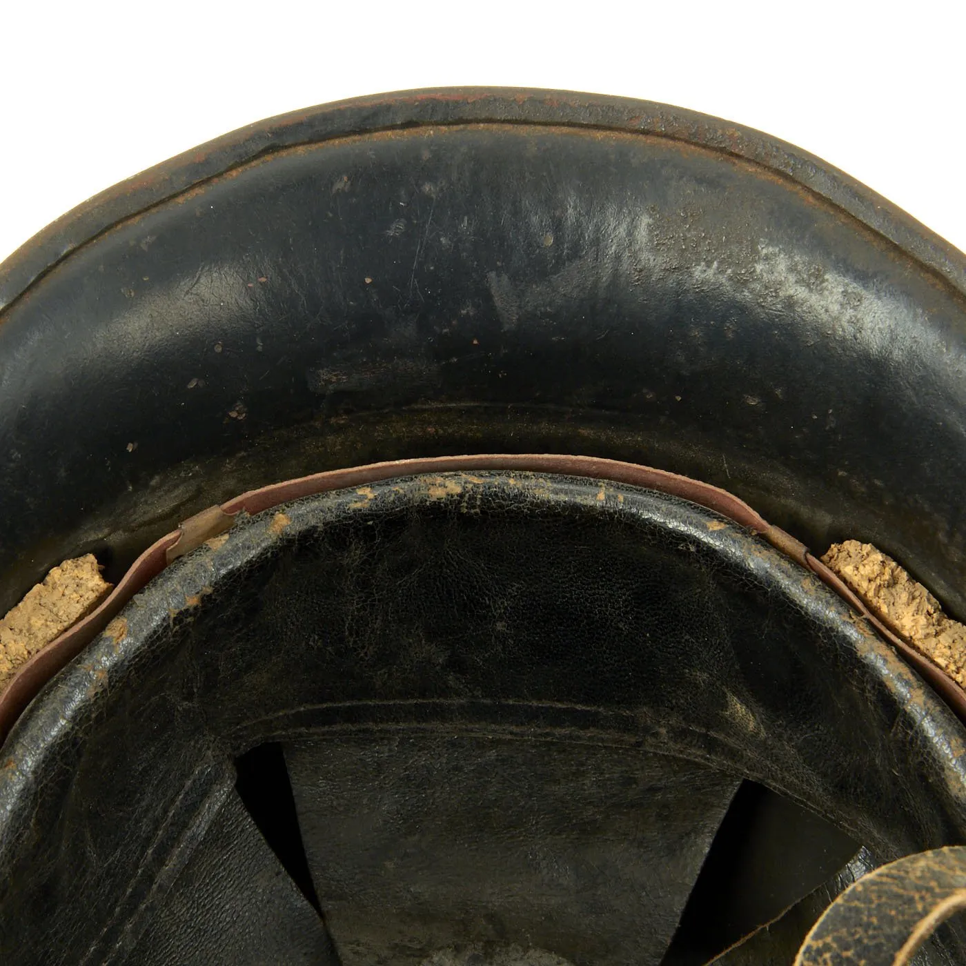 Original German WWII Battle Damaged M34 Square Dip NSDAP Civic Police Steel Helmet