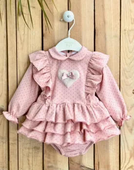 Pink Heart Ruffle Dress