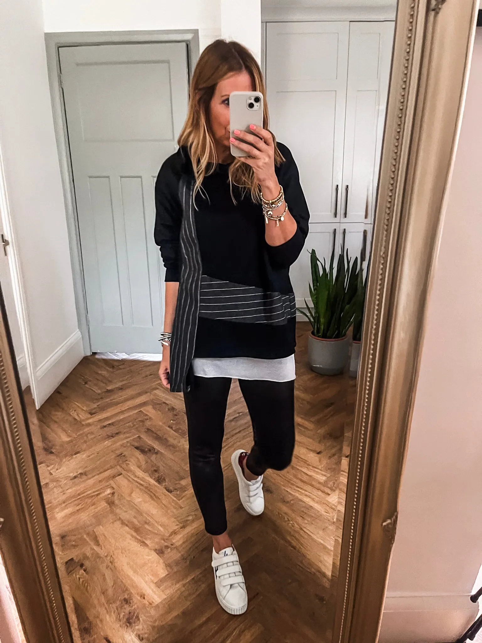 Pinstripe Detailed Jersey Hoodie